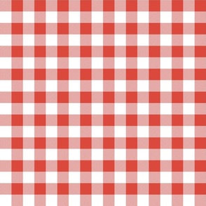 Red Vermillion Vintage Christmas Gingham Check