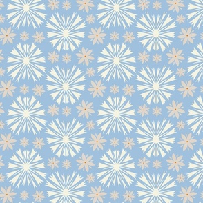 Snowflakes Nordic Style Pattern with little flowers