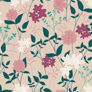Forest Flowers (beige)