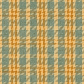 North Country Plaid - jumbo - Sage, gold, and light gold 
