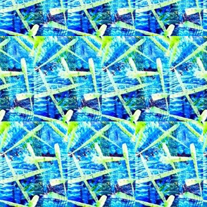 Monoprint Blue and Green