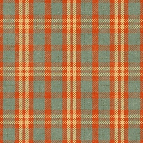 North Country Plaid - jumbo - sage, scarlet, and light gold 