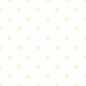 Yellow Gold Polka Dots on Vintage Christmas Snowy White