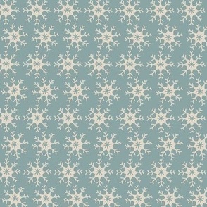 Snowflakes on medium Blue - small
