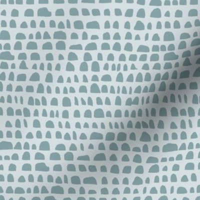 Aqua Blue Geometric Half Circle Stripe Pastel Small Print Fabric Wallpaper Home Decor