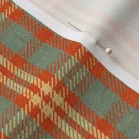 North Country Plaid - large - sage, scarlet, and light gold 