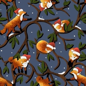 Winter Holiday Foxes
