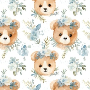 Cute Teddy Bears, Watercolor Bear