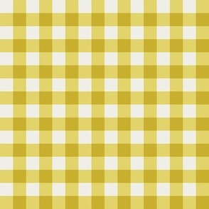 Citrine Yellow Gingham Check Small Pattern - Classic Country Chic Tablecloth Textile Design for Home Decor and Apparel