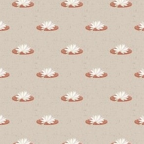 Little Lilypad Polka Dots - Lake Life Collection (Linen & Rust) (Tiny / Micro)