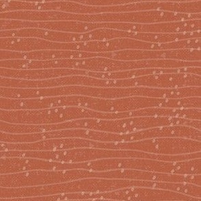 Gentle Wavy Wave Lines & Dots - Lake Life Collection Blender Pattern (Rust)