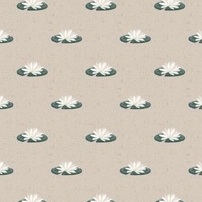 Little Lilypad Polka Dots - Lake Life Collection (Linen & Green) (Tiny / Micro)