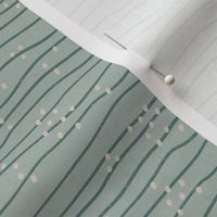 Gentle Wavy Wave Lines & Dots - Lake Life Collection Blender Pattern (Seafoam Green)