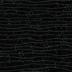 Gentle Wavy Wave Lines & Dots - Lake Life Collection Blender Pattern (Midnight Water)