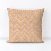 Golden herringbone on blush