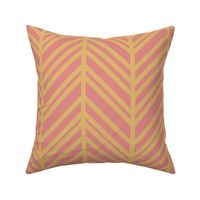 Golden herringbone on dark pink - big scale