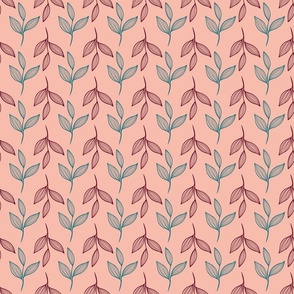 Botanical Leaves-pink-small scale