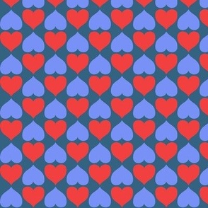 Red and blue hearts