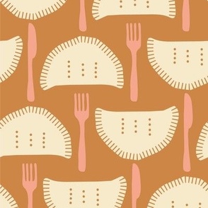 meat pie fork & knife