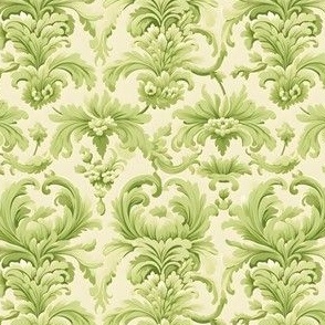 Green Floral Damask - small