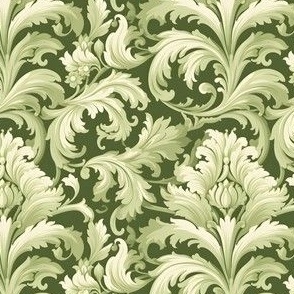Green on Green Damask - small