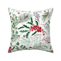 Twigs and berries watercolor, a christmas design perfect for tableware