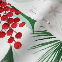 Twigs and berries watercolor, a christmas design perfect for tableware