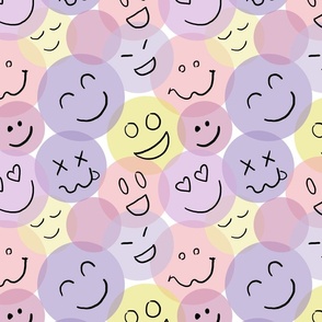 Smiling Faces Pastel Colors