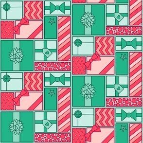 Gift Wrap Presents - MEDIUM - Christmas Red & Green