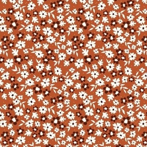 Scattered flowers in rust - small size