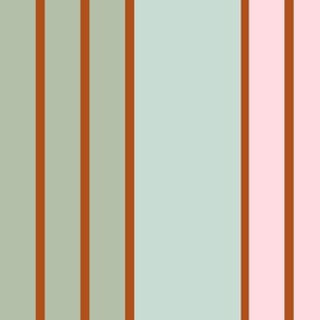 Thick Lines and Thin Stripes: Pastel Green Wide and light pink Narrow in Visual Harmony