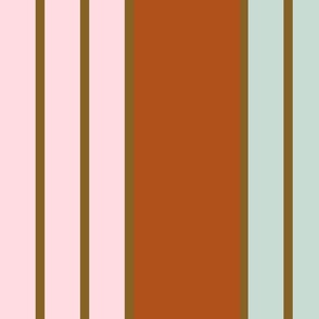 Thick Lines and Thin Stripes: Brown Wide and pink green Narrow in Visual Harmony