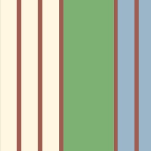 Thick Lines and Thin Stripes: Green Wide and light blue Narrow in Visual Harmony