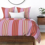 Thick Lines and Thin Stripes: Pink Wide and cream Narrow in Visual Harmony