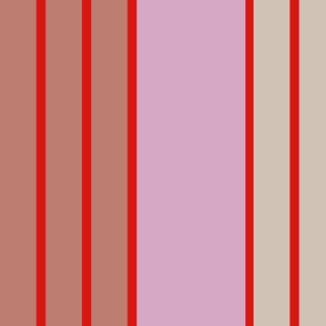 Thick Lines and Thin Stripes: Pink Wide and cream Narrow in Visual Harmony