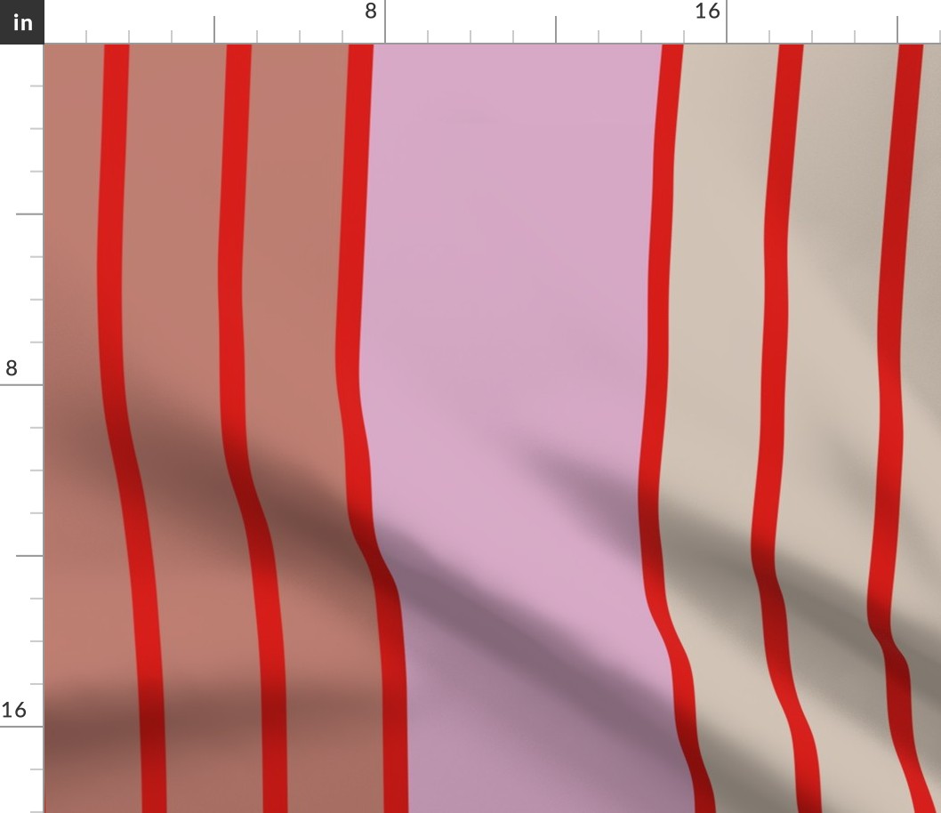 Thick Lines and Thin Stripes: Pink Wide and cream Narrow in Visual Harmony