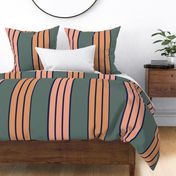 Thick Lines and Thin Stripes: Green Wide and apricot Narrow in Visual Harmony