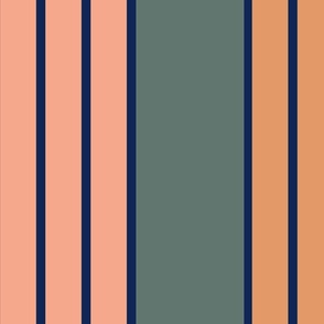 Thick Lines and Thin Stripes: Green Wide and apricot Narrow in Visual Harmony