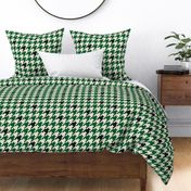 Large Scale Team Spirit Basketball Houndstooth in Milwaukee Bucks Colors Green and Cream