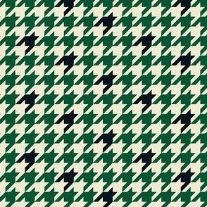 Small Scale Team Spirit Basketball Houndstooth in Milwaukee Bucks Colors Green and Cream