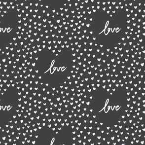 Love in heart spot - monochrome faded black and white