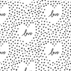 Love in heart spot -monochrome white and faded black