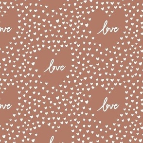 Love in heart spot - boho sepia chocolate brown 
