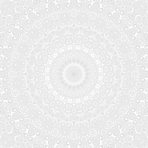 White on White Mandala Kaleidoscope Medallion