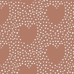 speckles of love hearts - boho sepia chocolate brown
