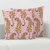 Wild Love Cheetah Heart Eyes  - pink and golden honey yellow - large