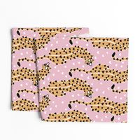 Wild Love Cheetah Heart Eyes  - pink and golden honey yellow - large