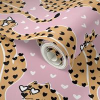 Wild Love Cheetah Heart Eyes  - pink and golden honey yellow - large