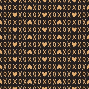 xoxo love hearts - black and gold