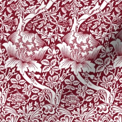 1881 "Rose and Thistle" by William Morris in Burgundy - Coordinate